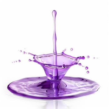 Purple liquid splashing on white background photo