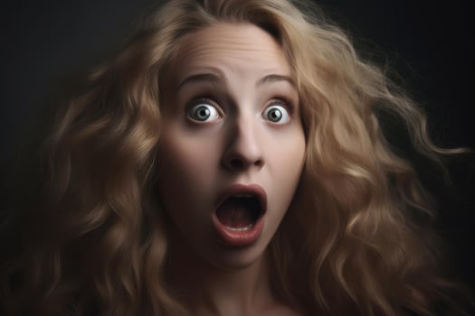 Bewildered Surprised woman face. Generate ai photo