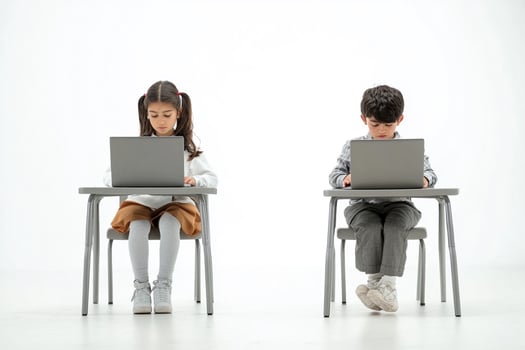 Children Using Laptops photo