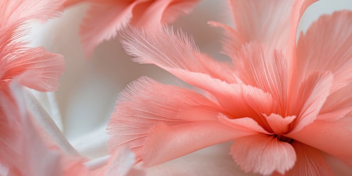 Abstract Coral Pink Flower Petals Background Texture Close Up View. photo