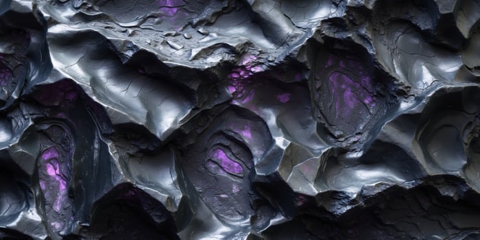 Black stone surface with striking texture creating dramatic background. photo