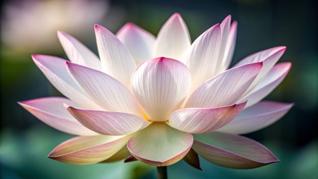 Delicate petals of a blooming lotus flower nature's beauty close-up view tranquil environment serene concept photo