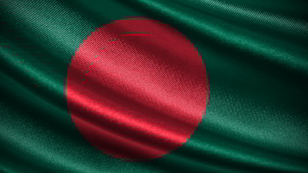 Bangladesh flag with realistic silky wave texture photo