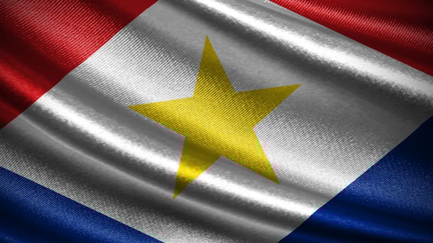 Saba flag with realistic silky wave texture photo