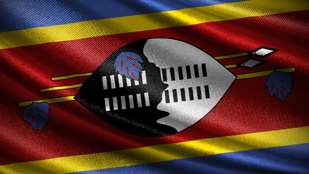 Swaziland flag with realistic silky wave texture photo