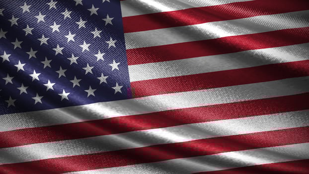 United States of America flag with realistic silky wave texture photo
