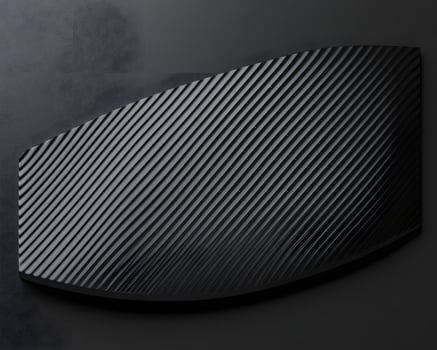 Black Grooved Panel on Dark Background photo