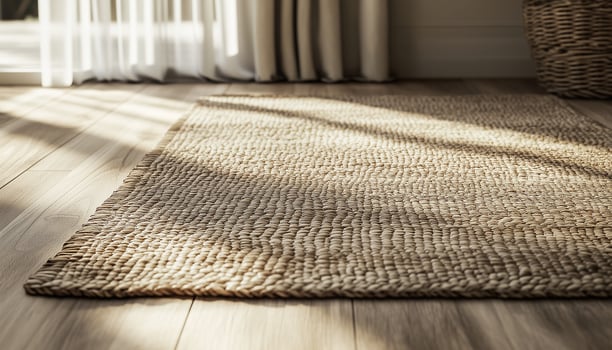 Traditional mat floor cover from seagrass dried plant hand craft photo