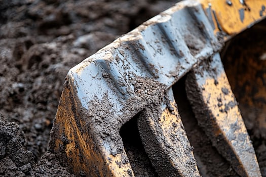 Excavator bucket digging earthmoving construction equipment photo