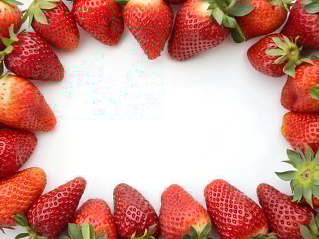 A strawberry frame on white background photo