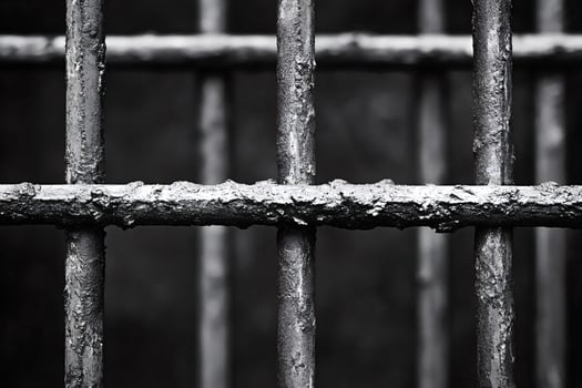 Rusty prison bars representing loss of freedom and imprisonment photo