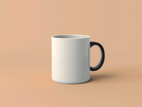 A white mug on a beige background photo