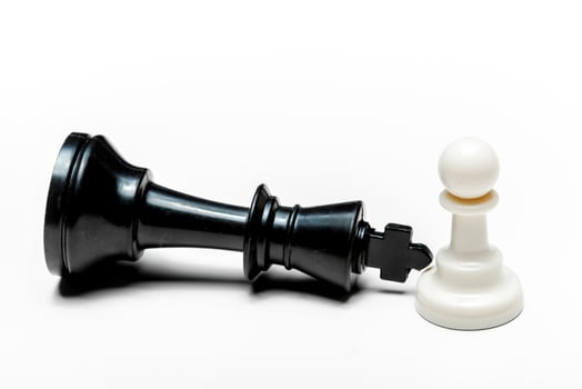 Chess game or chess pieces on white background photo