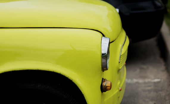yellow classic retro car photo