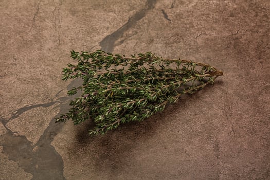 A bunch of herbs on a table photo