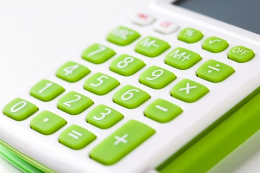 Closeup image of calculator keyboard photo