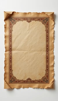 A beautifully aged antique-style paper with a decorative border, perfect for certificates, invitations, or vintage-style projects. photo
