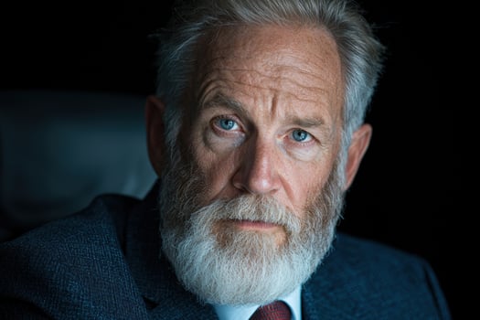 Portrait of an older man with a beard looking at the camera photo