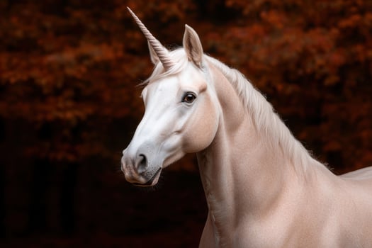 A beautiful unicorn with a magical horn photo