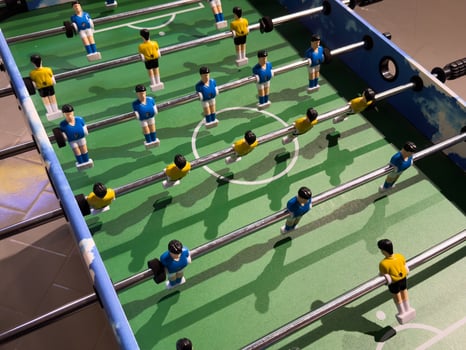 foosball game close up table soccer photo
