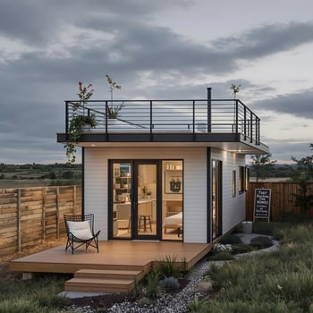 Minimalist Tiny House with Sleeping Loft and Rooftop Deck photo