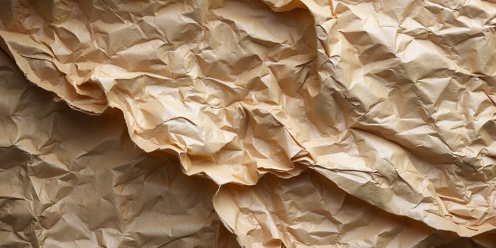 Beige Crumpled Paper Texture Wrinkled Background Craft Paper photo