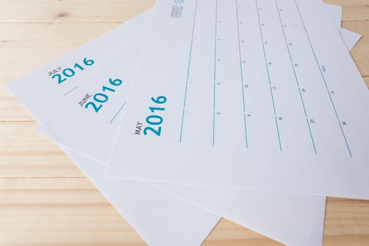 Closeup of numbers on calendar page photo