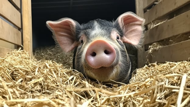 Adorable Pig in a Farm Setting photo