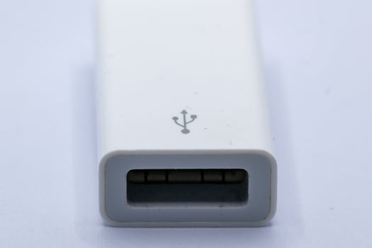 White USB-A Female to USB-C Male Adapter photo