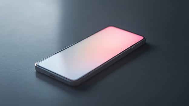 Modern smartphone displaying soft gradient colors photo