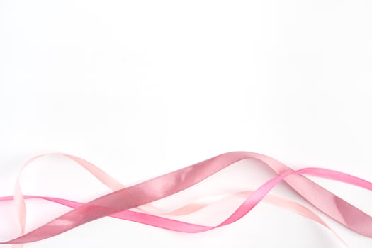 pink ribbon isolated cut out white valentine romantic background empty space photo
