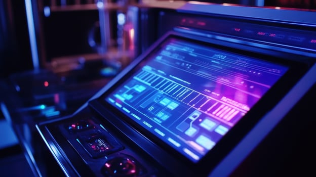 High tech control panel in a modern laboratory setting photo