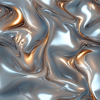 Abstract metallic texture background with swirling silver and gold patterns photo