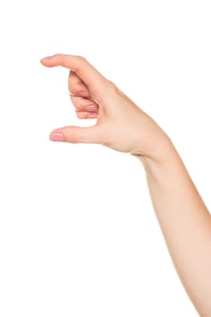 Hand gesturing a small size shows precision and expressiveness in human communication photo