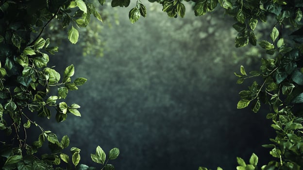 A lush green forest with a large leafy tree in the center photo