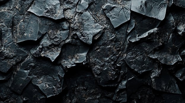 A black and white photo of a rock wall with a lot of cracks and holes