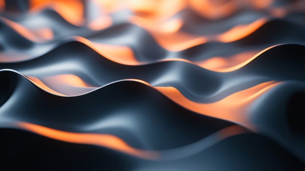 The image is a black and orange wave with a lot of detail photo