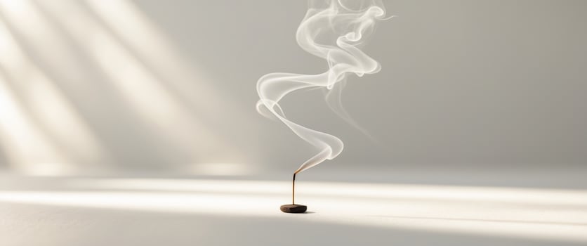 Soft Wisps of Incense Rising in Gentle Motion. photo