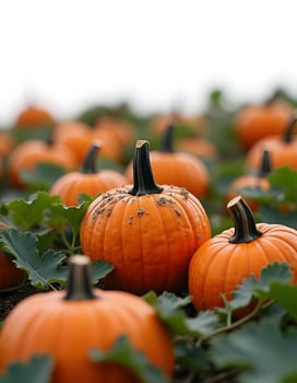 Pumpkin patch on sunny Autumn day. Selective focus3 photo