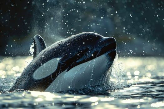 killer whale in the sea. photo