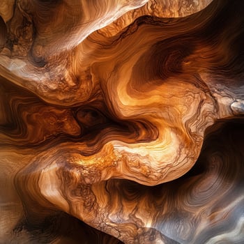 Abstract flowing forms in warm shades of brown and amber photo