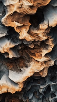 Intricate patterns and textures resembling eroded wood grain photo