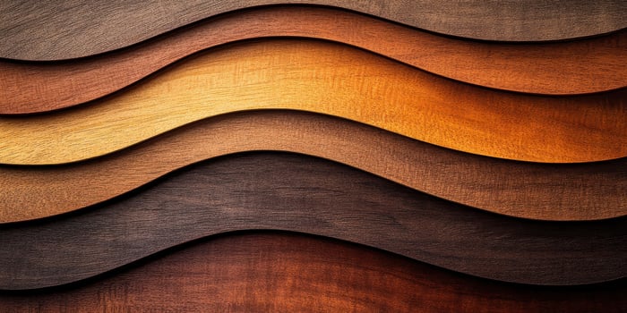 Abstract wood grain layers showcasing warm colors and wavy design photo