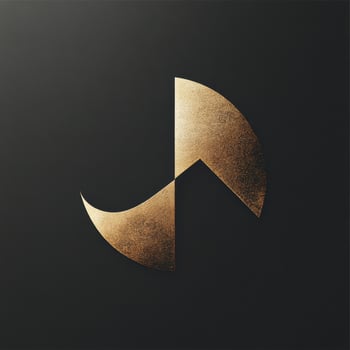 Golden abstract shapes form a circular geometric pattern photo