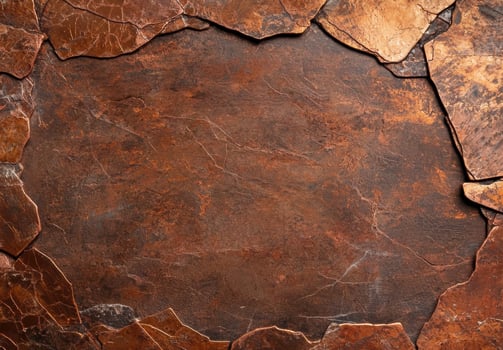 Abstract brown stone background with rough edges photo