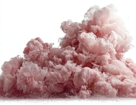 Abstract pink cloud explosion on white background photo