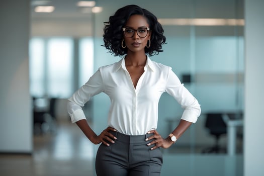 An african american woman in a business suit photo