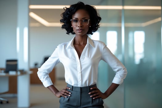 An african american woman in a business suit photo