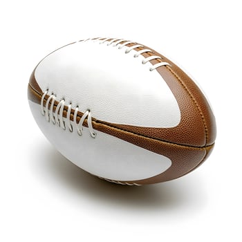 American football with white panels isolated against clean background photo