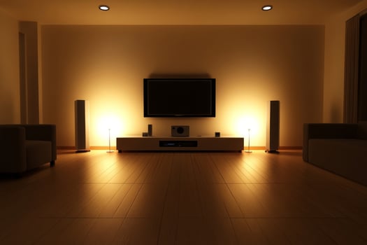 A living room with a television and a couch photo